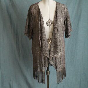 Lace cover black with fringe LuLaRoe